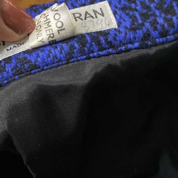 Jasper Conrad Royal Blue Black Pencil Skirt Wool and Cashmere Blend - Picture 12 of 14